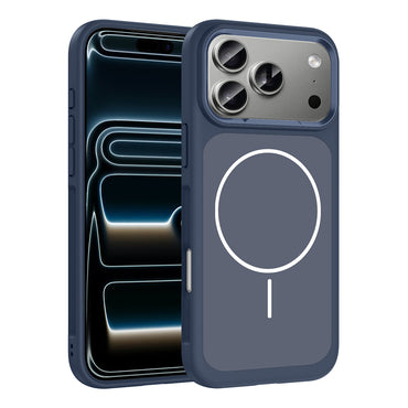 Apple iPhone 17 Pro Kılıf M-Safe Şarj Özellikli Metal Kamera Çerçeveli Zore Sanremo Silikon Kapak