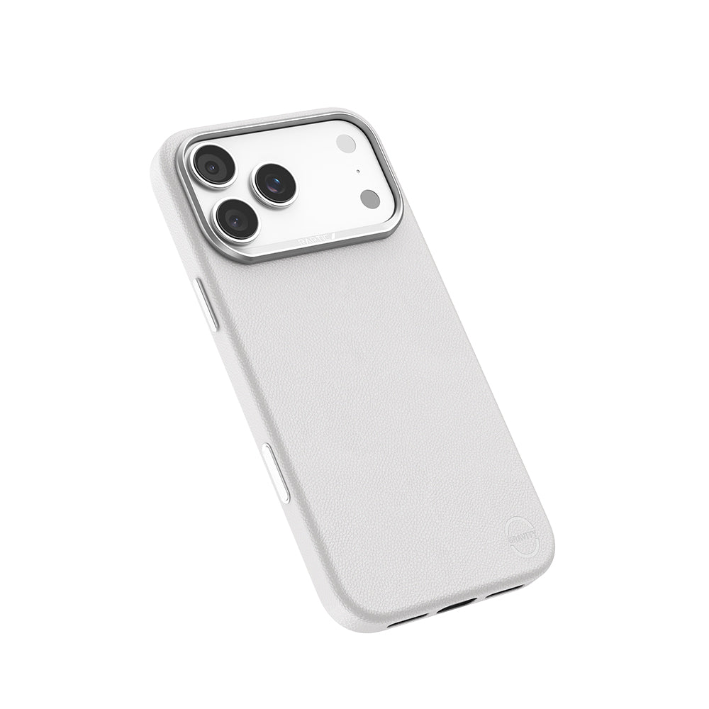 Apple iPhone 17 Pro Kılıf M-Safe Şarj Özellikli Polimerik Deri Raptic Urban Nano Kapak Beyaz