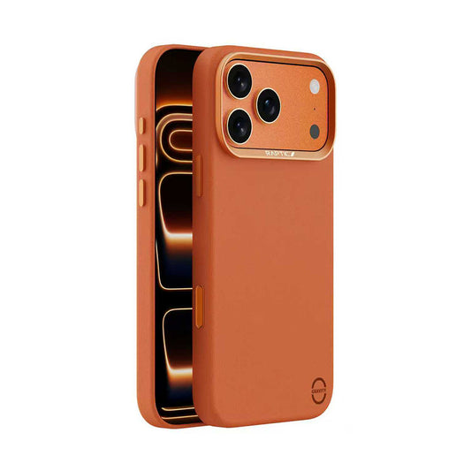 Apple iPhone 17 Pro Kılıf M-Safe Şarj Özellikli Polimerik Deri Raptic Urban Nano Kapak Turuncu