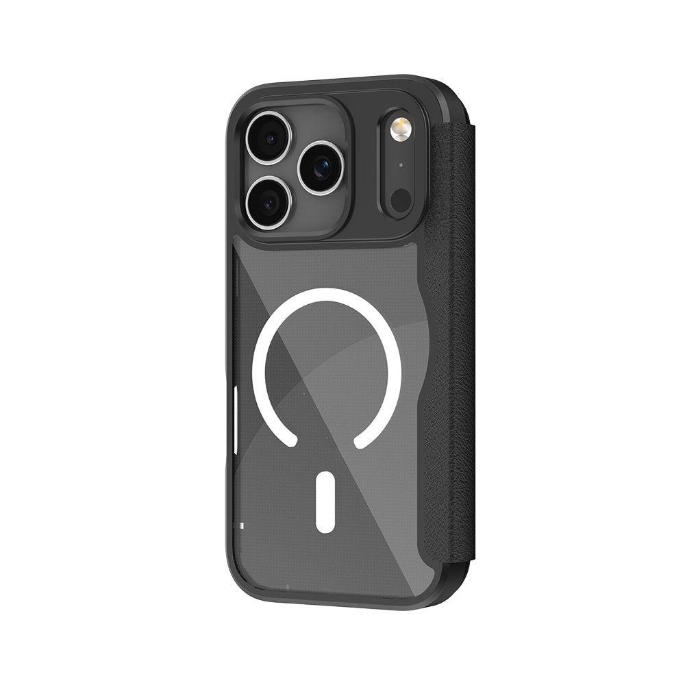 Apple iPhone 17 Pro Case M-Safe Charging Feature Raptic Air Folio Transparent Card Holder Cover Case Black