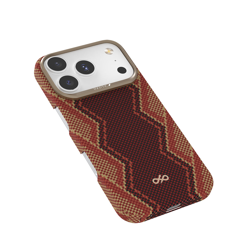 Apple iPhone 17 Pro Kılıf M-safe Şarj Özellikli Raptic Aramid Skin Bionic Serisi Kapak Kırmızı