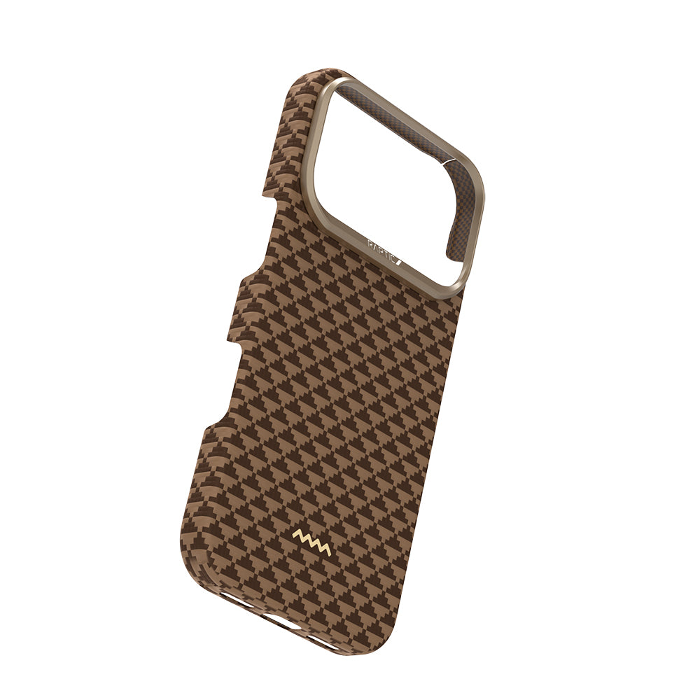 Apple iPhone 17 Pro Kılıf M-safe Şarj Özellikli Raptic Aramid Skin Origin Serisi Kapak Kahverengi