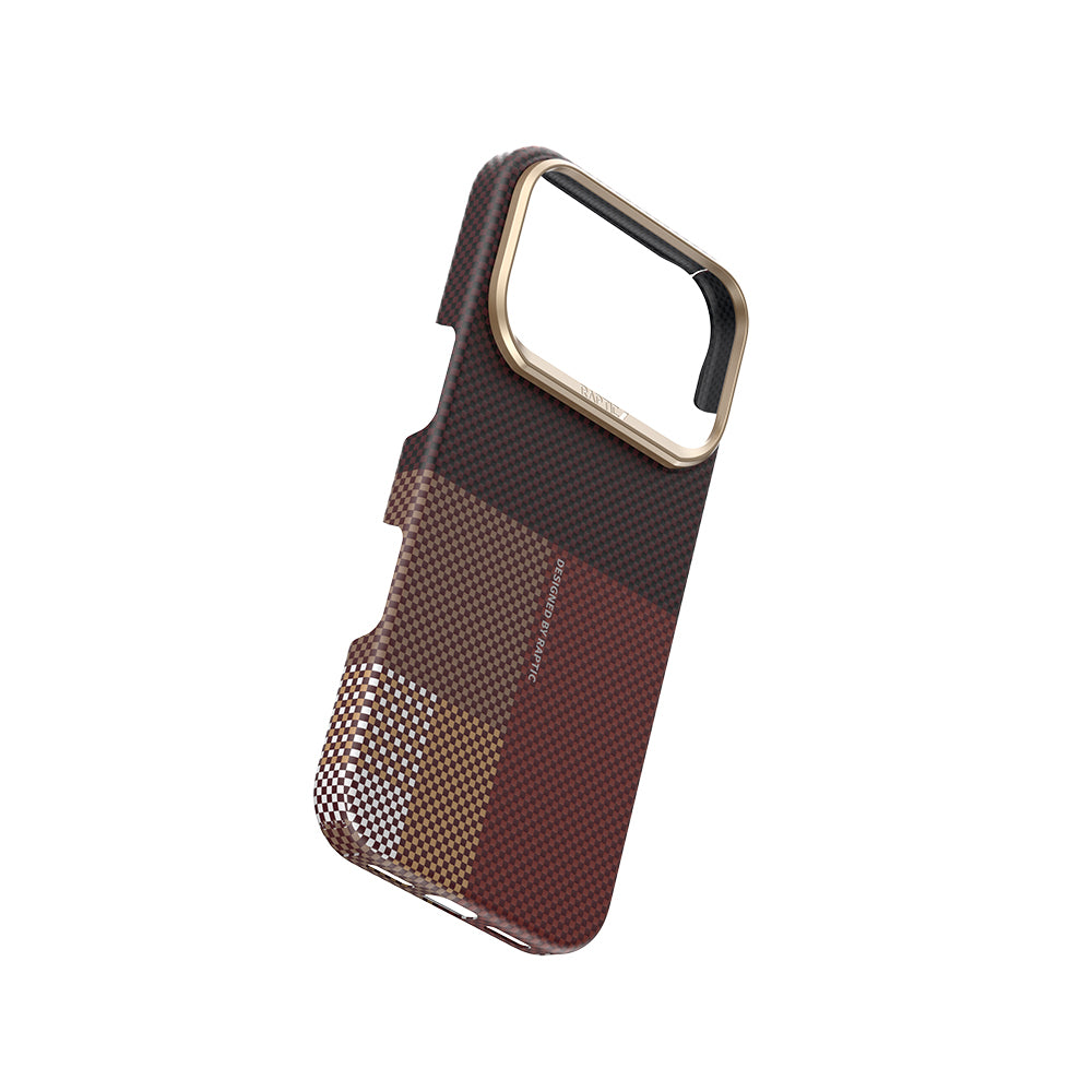 Apple iPhone 17 Pro Kılıf M-safe Şarj Özellikli Raptic Aramid Skin Transform Serisi Kapak Kahverengi