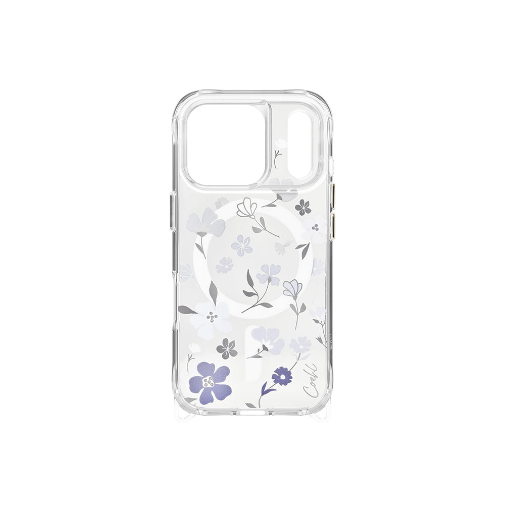 Apple iPhone 17 Pro Case M-safe Charging Feature Transparent Back Surface Floral Coehl Amara Cover Lilac