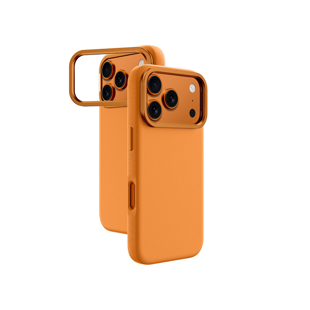Apple iPhone 17 Pro Case M-safe Charging Stand Amazingthing Glamour Mag Series PU Cover Orange