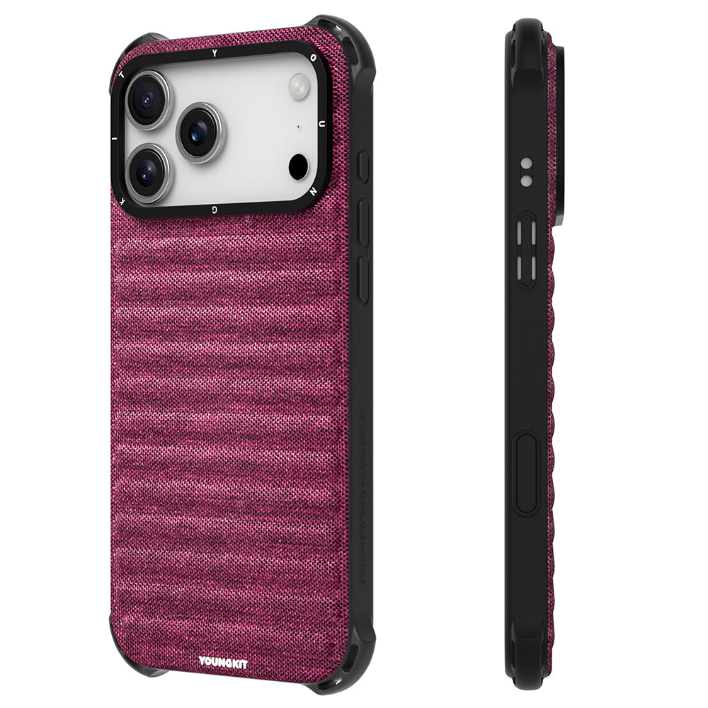 Apple iPhone 17 Pro Kılıf M-safe Şarj Özellikli Youngkit Canvas Serisi Kapak Siyah