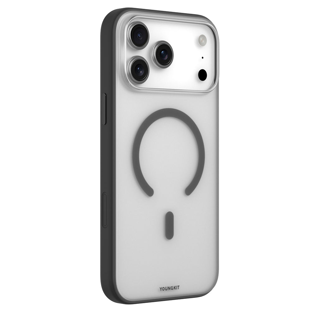 Apple iPhone 17 Pro Kılıf M-safe Şarj Özellikli Youngkit Clear Serisi Kapak Turuncu