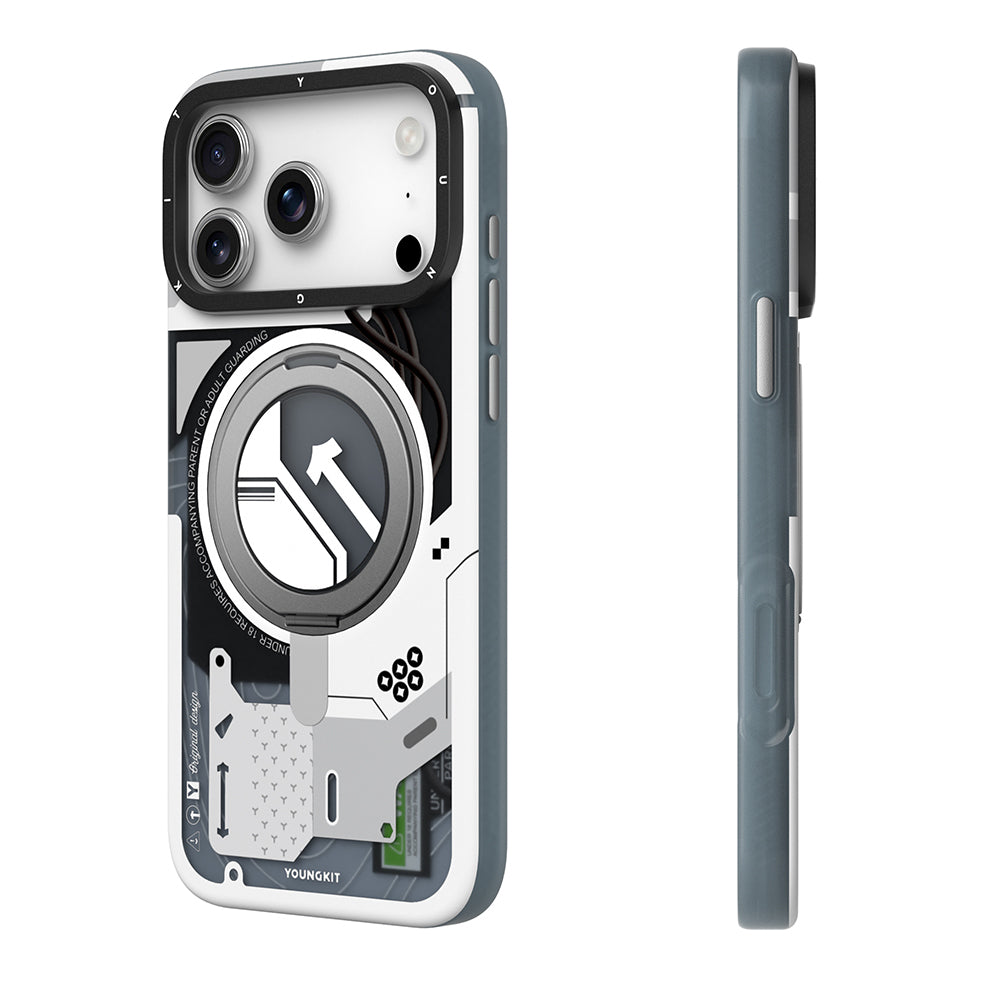 Apple iPhone 17 Pro Kılıf M-safe Şarj Özellikli Youngkit Starship Serisi Kapak Turuncu