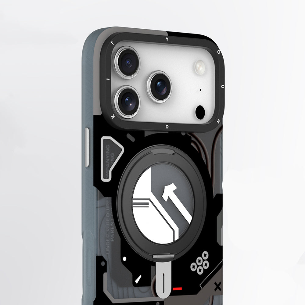 Apple iPhone 17 Pro Kılıf M-safe Şarj Özellikli Youngkit Starship Serisi Kapak Mavi