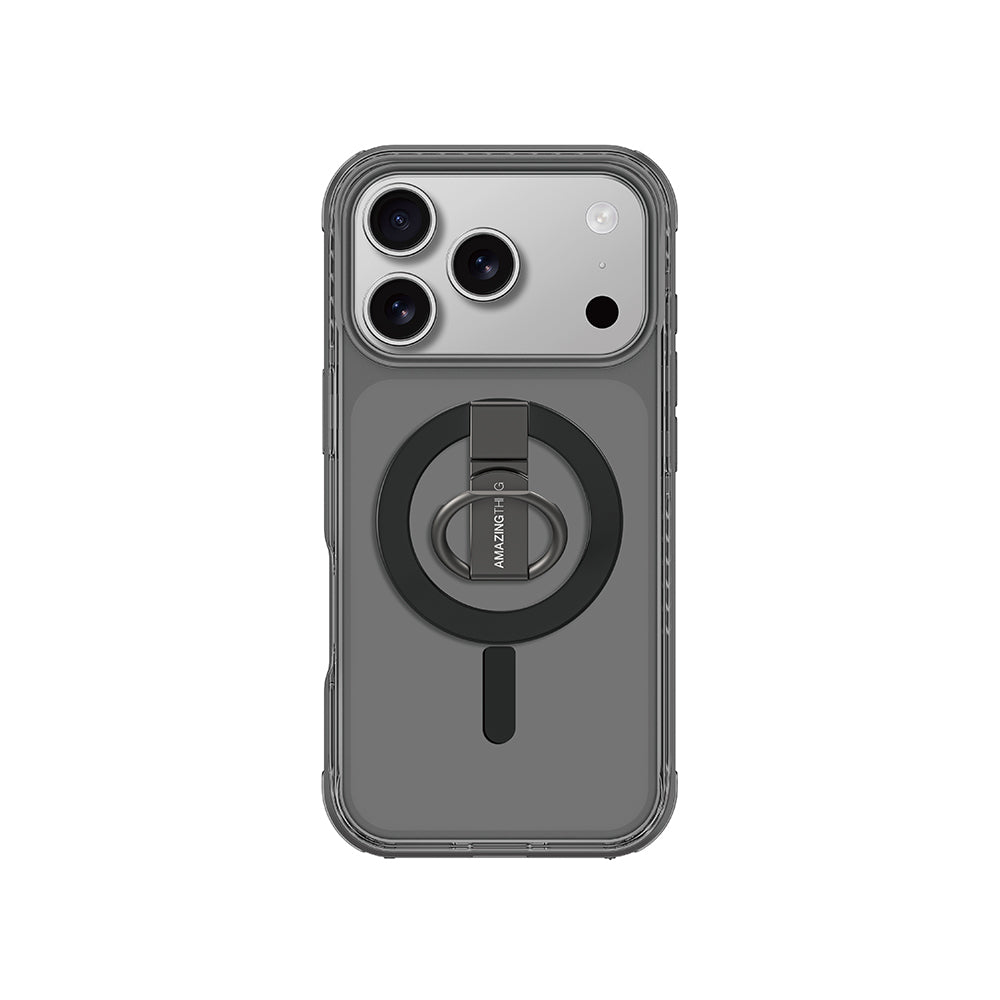 Apple iPhone 17 Pro Case with M-safe Charging Feature and Ring Stand, Amazingthing Titan Pro Series Cover, Black