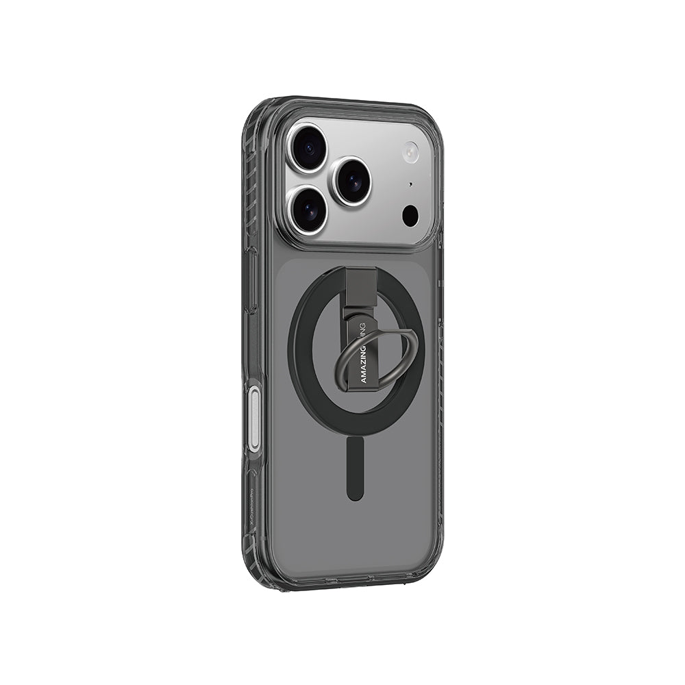 Apple iPhone 17 Pro Case with M-safe Charging Ring Stand Amazingthing Titan Pro Series Cover Orange