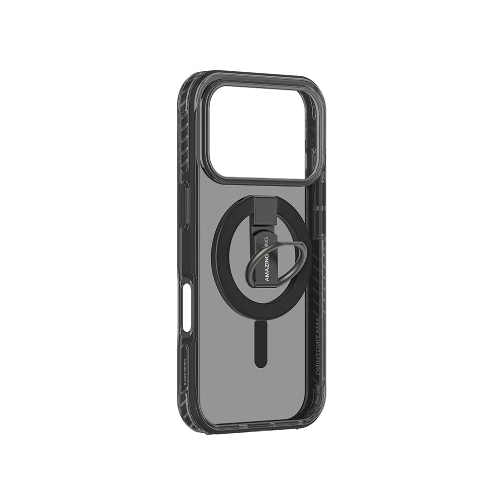 Apple iPhone 17 Pro Case with M-safe Charging Feature and Ring Stand, Amazingthing Titan Pro Series Cover, Black