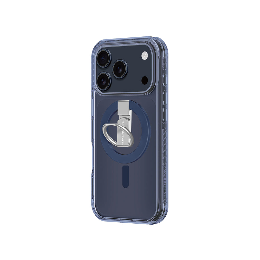 Apple iPhone 17 Pro Case with M-safe Charging Ring Stand Amazingthing Titan Pro Series Cover Orange