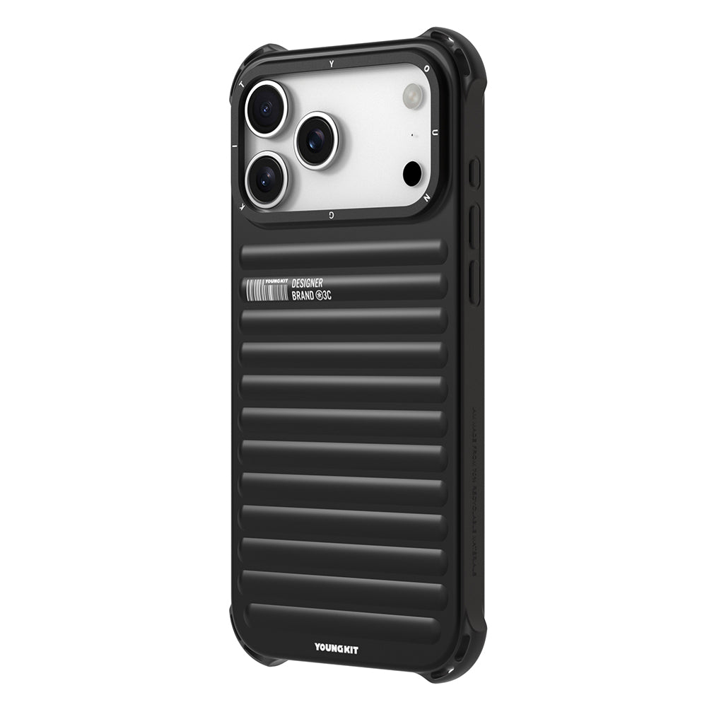 Apple iPhone 17 Pro Kılıf Mat Renkli Tasarım Youngkit True Color Serisi Kapak Siyah