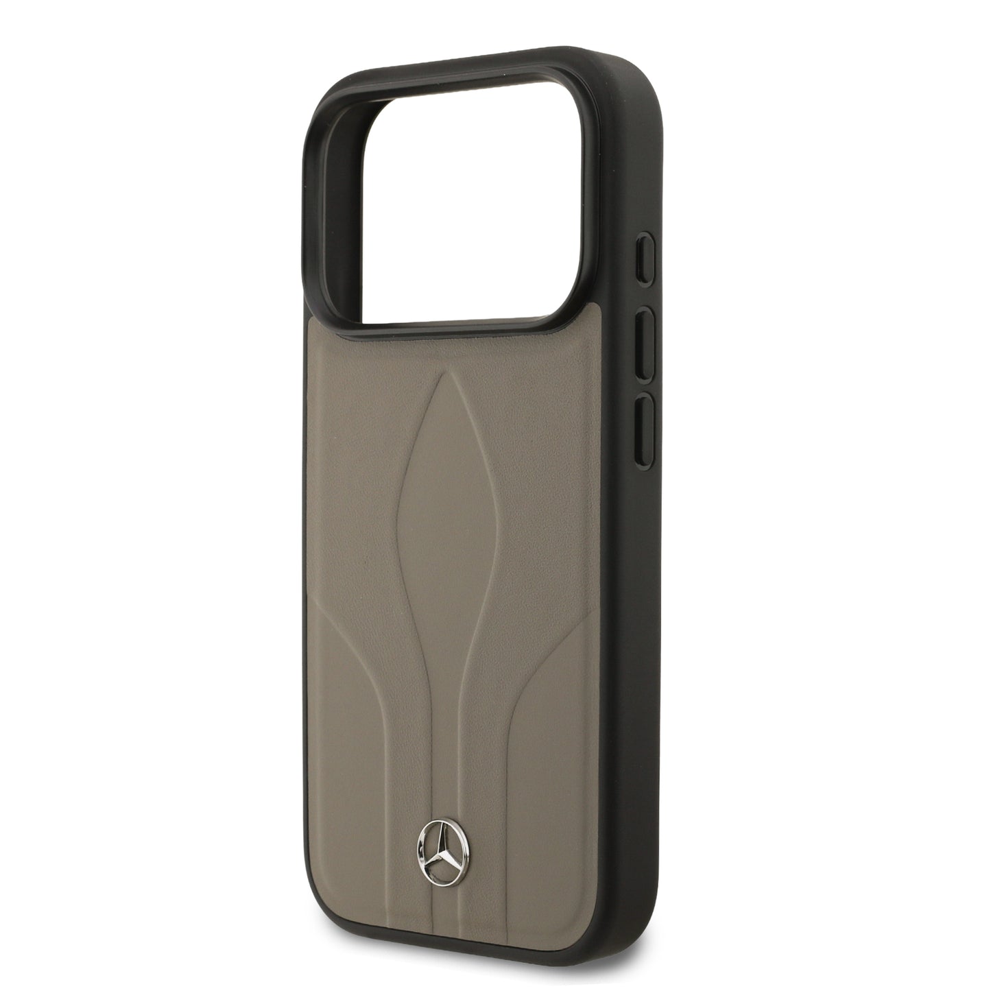 Apple iPhone 17 Pro Kılıf Mercedes Benz Orjinal Lisanslı M-safe Şarj Özellikli Dokulu Desenli Deri Kapak Kahverengi