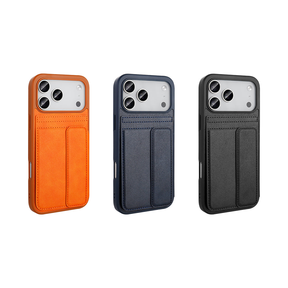 Apple iPhone 17 Pro Kılıf PU Deri Kartlıklı Zore Sevilla Kapak Siyah