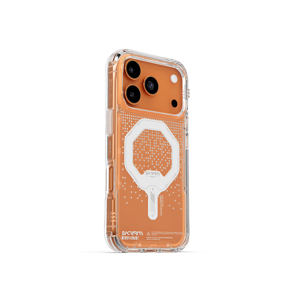 Apple iPhone 17 Pro Case Skinarma M-Safe Charging Feature IML Printed Holographic MYST Transparent Cover
