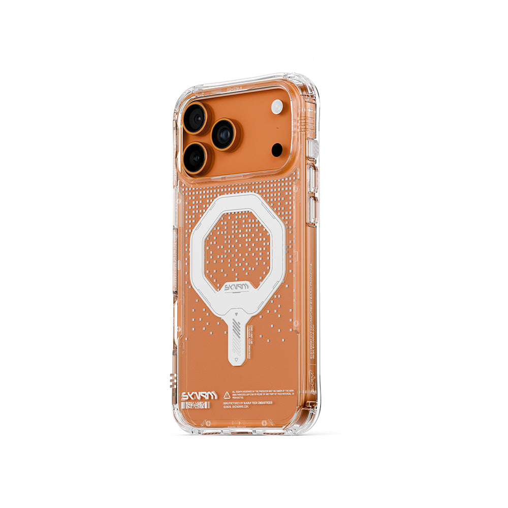 Apple iPhone 17 Pro Case Skinarma M-Safe Charging Feature IML Printed Holographic MYST Transparent Cover