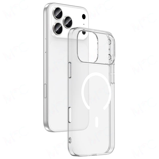 Apple iPhone 17 Pro Kılıf Zore M-safe Şarj Özellikli Şeffaf Kamera Çerçeveli Porto Kapak