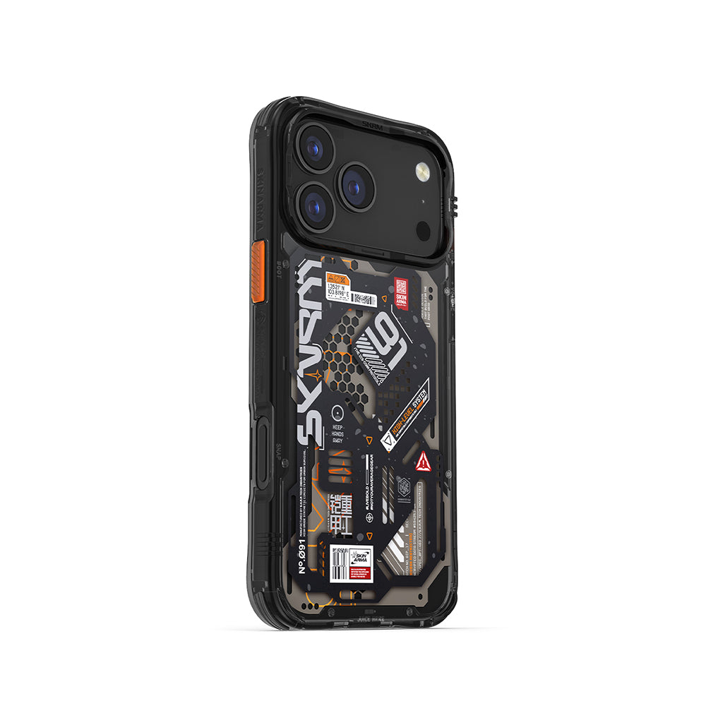 Apple iPhone 17 Pro Max Case Patterned Airbag Design Skinarma Spectra Cover Black
