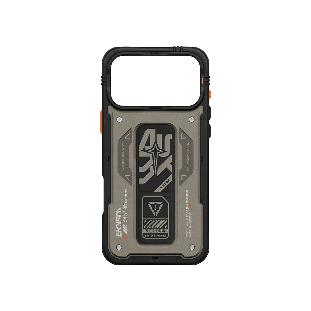 Apple iPhone 17 Pro Max Case Patterned Airbag Design Stand Skinarma Aegis Cover Navy Blue