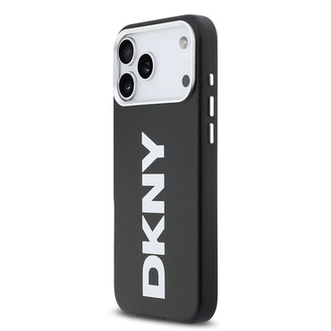 Apple iPhone 17 Pro Max Kılıf DKNY Orjinal Lisanslı M-safe Şarj Özellikli PU Büyük Dikey Logolu Kapak