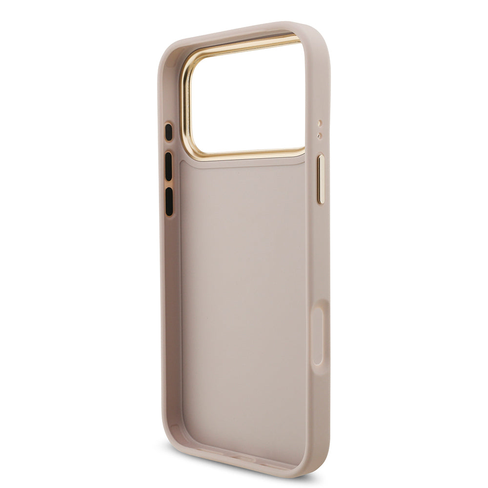 Apple iPhone 17 Pro Max Case Guess Original Licensed 4G Large Metal Logo Thick Strap Cover Black