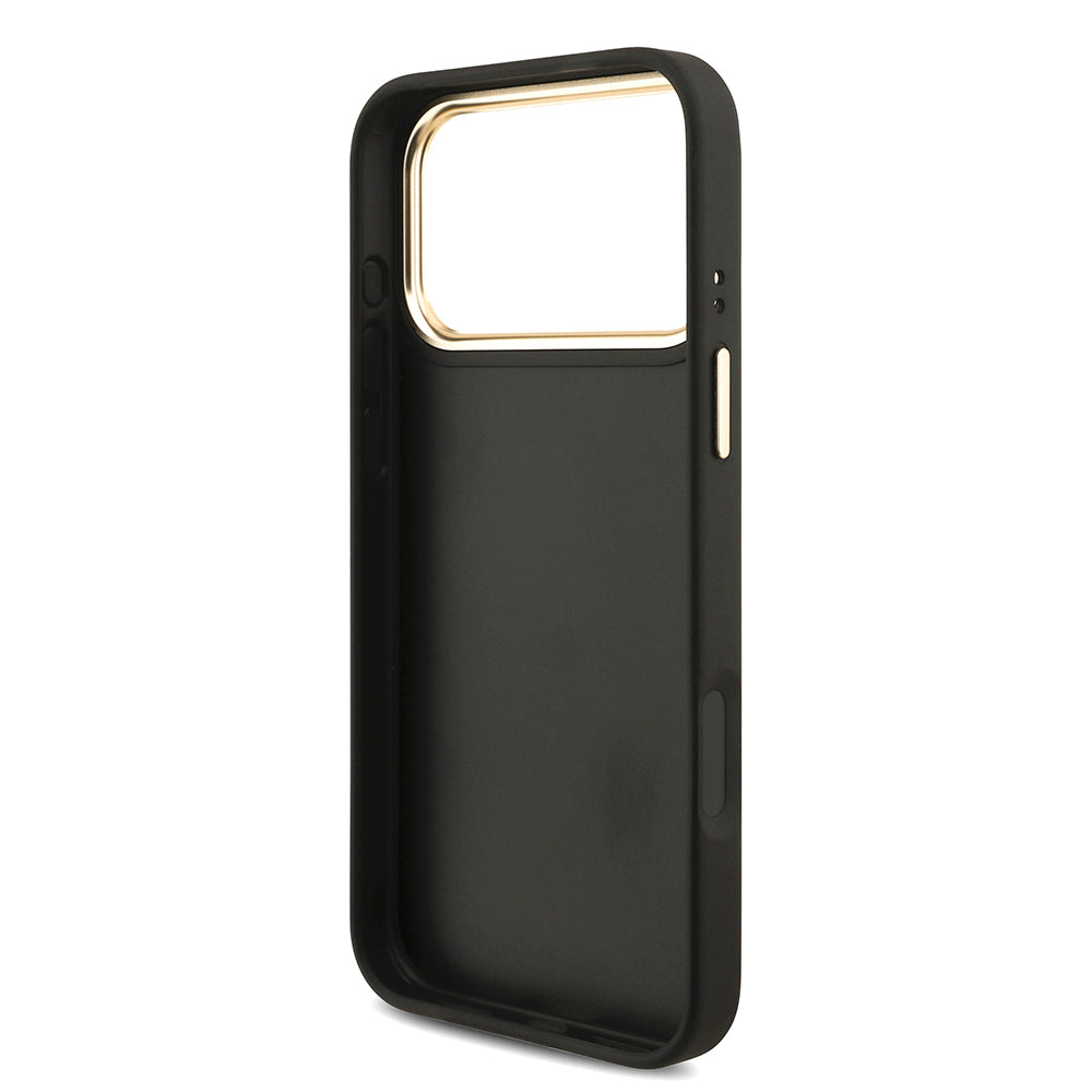 Apple iPhone 17 Pro Max Case Guess Original Licensed 4G Large Metal Logo Thick Strap Cover Pink