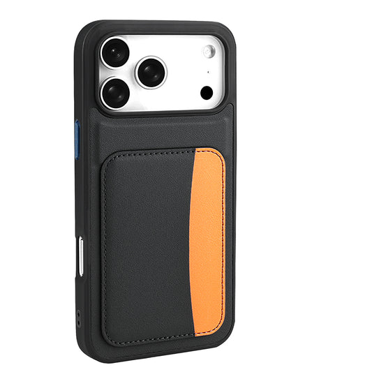 Apple iPhone 17 Pro Max Kılıf Kartlıklı Zore X-Kart Silikon Kapak Siyah