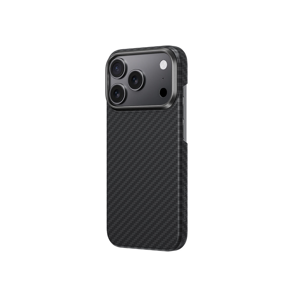 Apple iPhone 17 Pro Max Kılıf M-safe Şarj Özellikli 1500D Aramid Fiber Amazingthing Titan Max Serisi Kapak Siyah-Gri