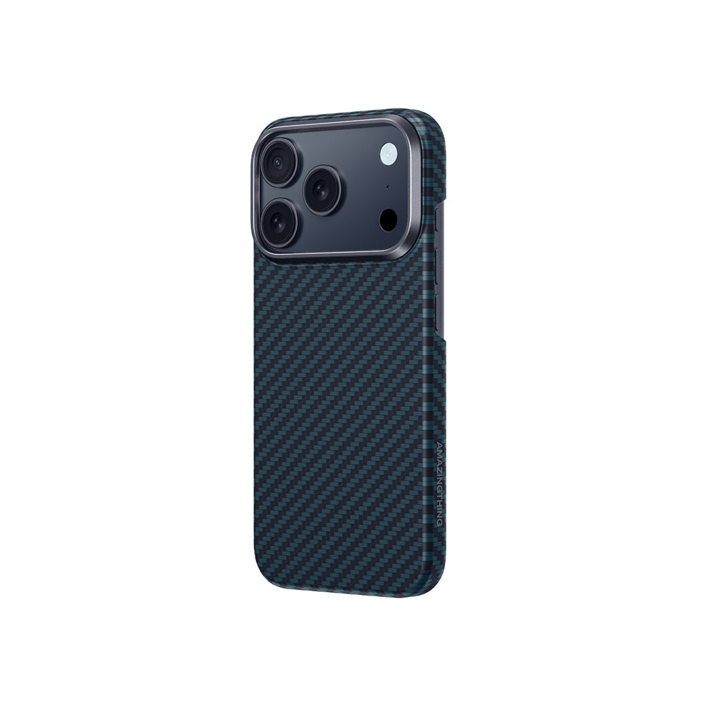 Apple iPhone 17 Pro Max Case M-safe Charging Feature 1500D Aramid Fiber Amazingthing Titan Max Series Cover Blue