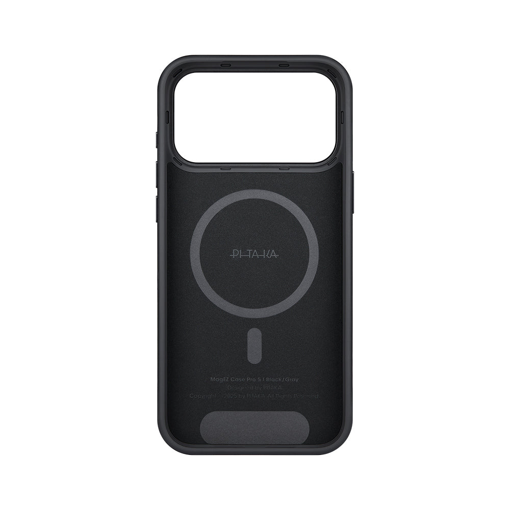 Apple iPhone 17 Pro Max Case M-safe Charging Feature 1500D Aramid Fiber Pitaka Military-Grade Classic Series Black-Grey Twill Cover Black-Grey