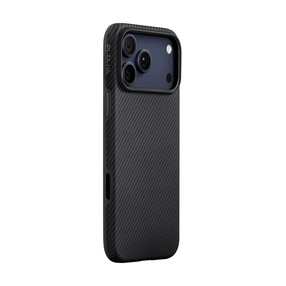 Apple iPhone 17 Pro Max Case M-safe Charging Feature 1500D Aramid Fiber Pitaka Military-Grade Classic Series Black-Grey Twill Cover Black-Grey