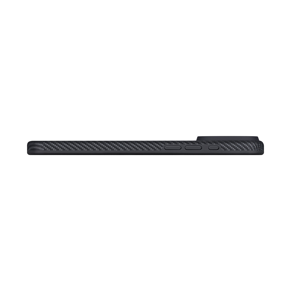 Apple iPhone 17 Pro Max Case M-safe Charging Feature 1500D Aramid Fiber Pitaka Military-Grade Classic Series Black-Grey Twill Cover Black-Grey