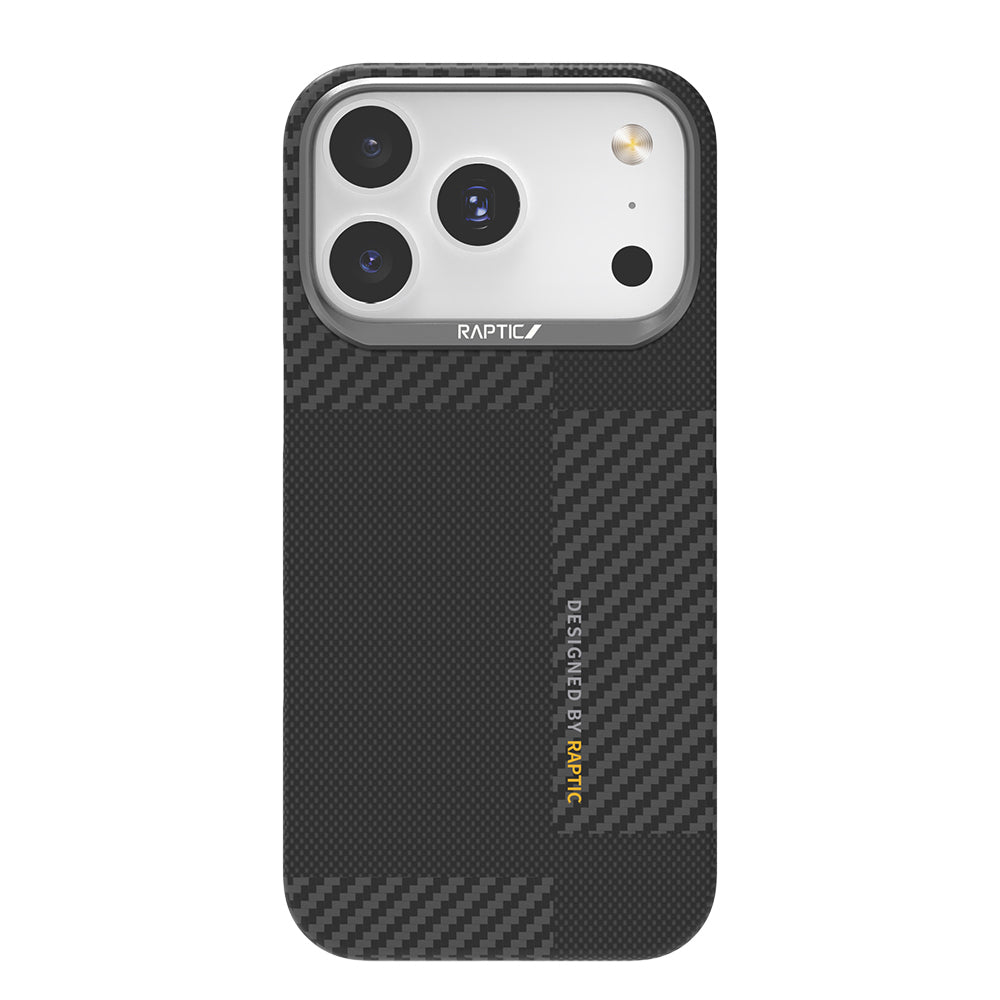 Apple iPhone 17 Pro Max Case with M-Safe Charging Feature, 600D Metal Camera Frame, Raptic Aramid Fiber, Geotik Series Cover, Black