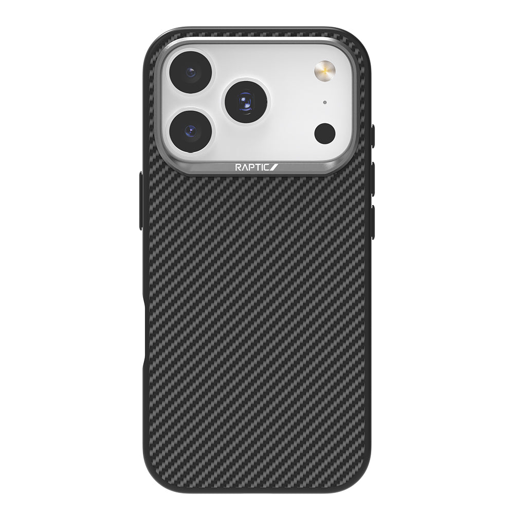 Apple iPhone 17 Pro Max Case with M-Safe Charging Feature, 600D Metal Camera Frame, Raptic Aramid Fiber Series Cover, Black