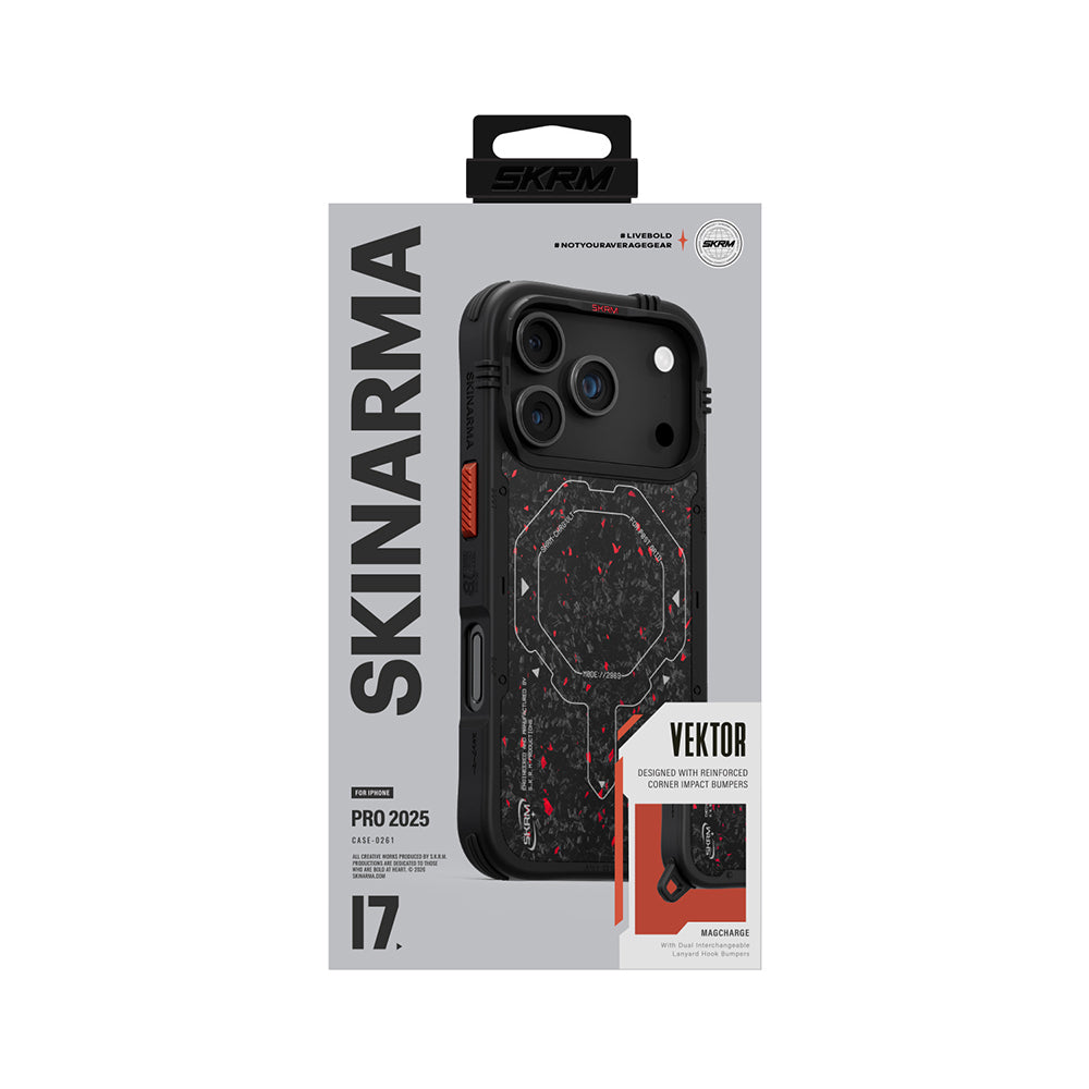 Apple iPhone 17 Pro Max Case with M-safe Charging Airbag Design Skinarma Vector Cover Black