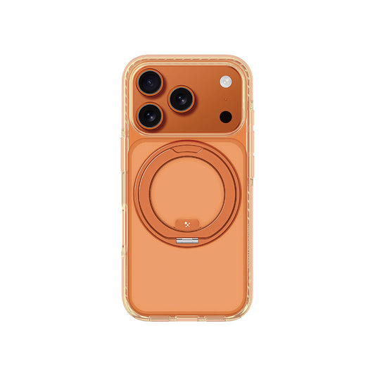 Apple iPhone 17 Pro Max Kılıf M-Safe Şarj Özellikli Airbag Tasarımlı Standlı AmazingThing Titan Pro MagSpin Kapak
