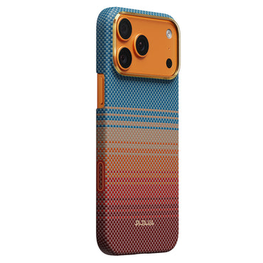 Apple iPhone 17 Pro Max Kılıf M-safe Şarj Özellikli Aramid Fiber Pitaka Sunset 2.0 California Dream Serisi Kapak