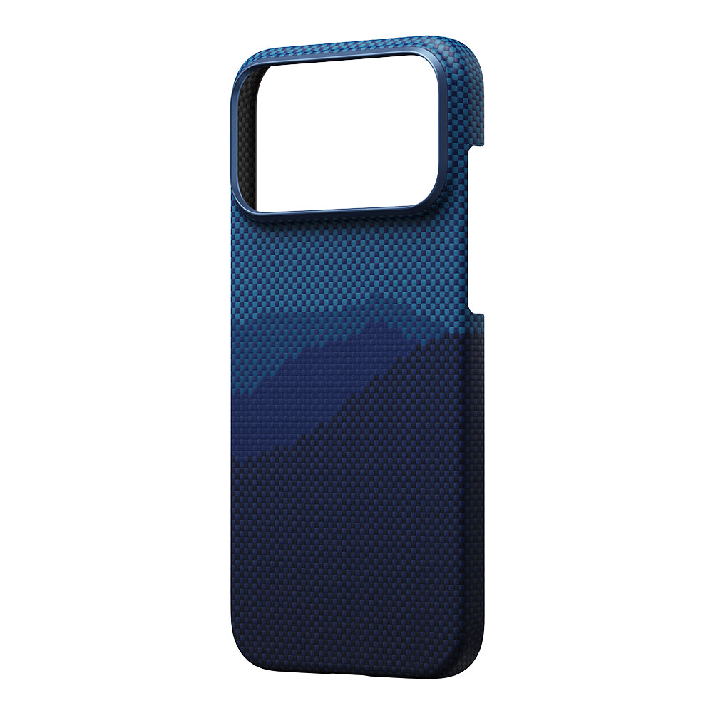 Apple iPhone 17 Pro Max Case M-Safe Charging Feature Aramid Fiber Pitaka Tactile Woven Starpeak Series Over The Horizon Cover Blue