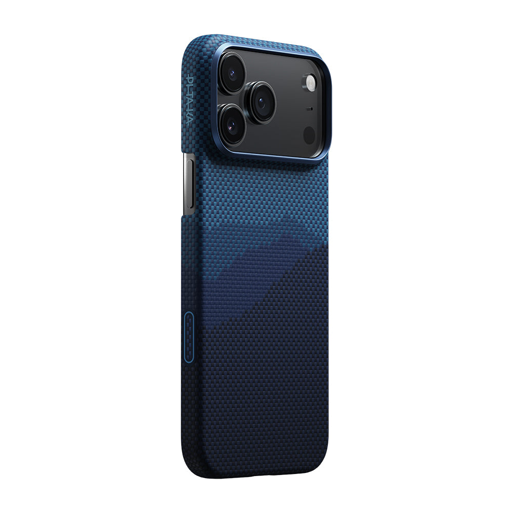 Apple iPhone 17 Pro Max Case M-Safe Charging Feature Aramid Fiber Pitaka Tactile Woven Starpeak Series Over The Horizon Cover Blue