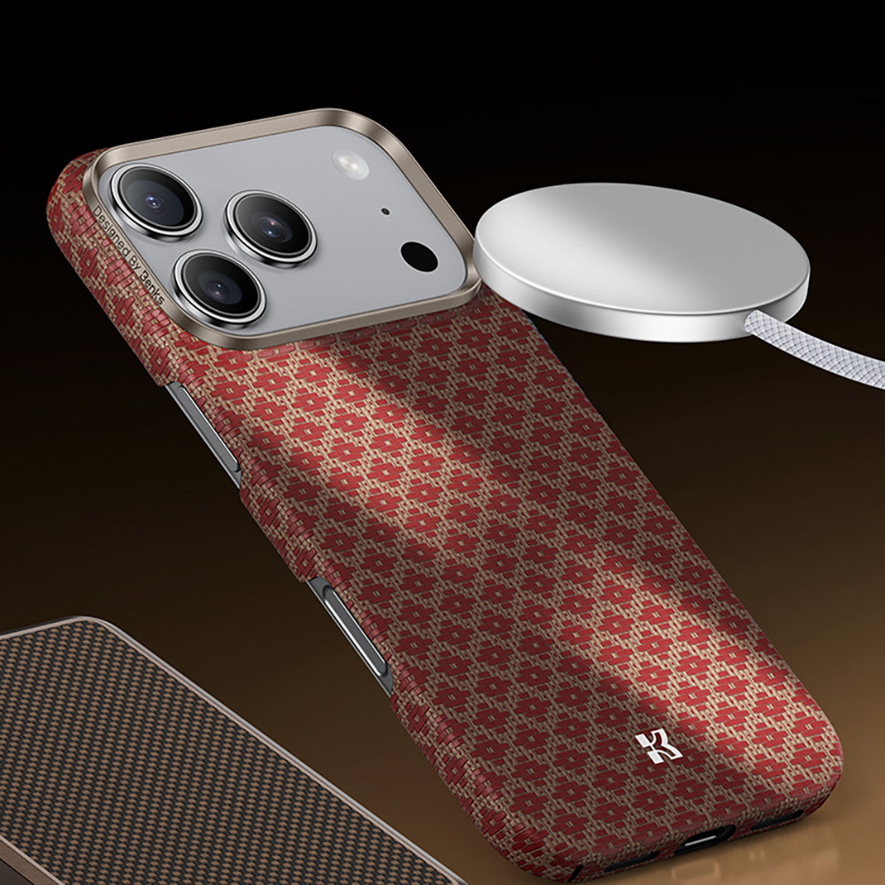 Apple iPhone 17 Pro Max Case M-Safe Charging Feature Benks ArmorAir ArmorGrid Series Kevlar Cover Gold