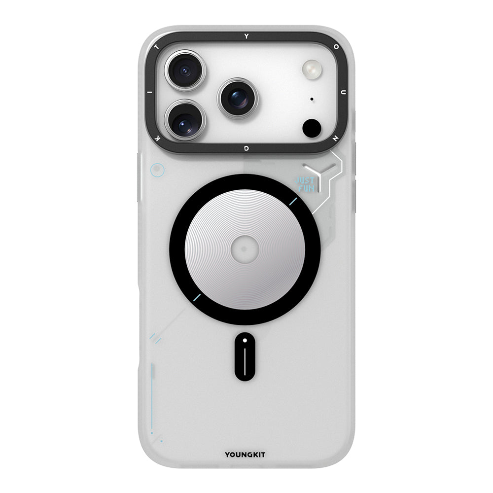 Apple iPhone 17 Pro Max Case M-safe Charging Feature Disc Pattern Youngkit Disc Battle Cover Black