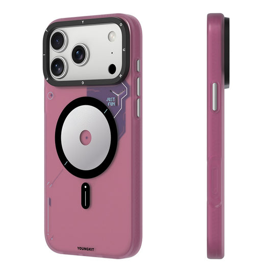 Apple iPhone 17 Pro Max Kılıf M-safe Şarj Özellikli Disk Desenli Youngkit Disc Battle Kapak