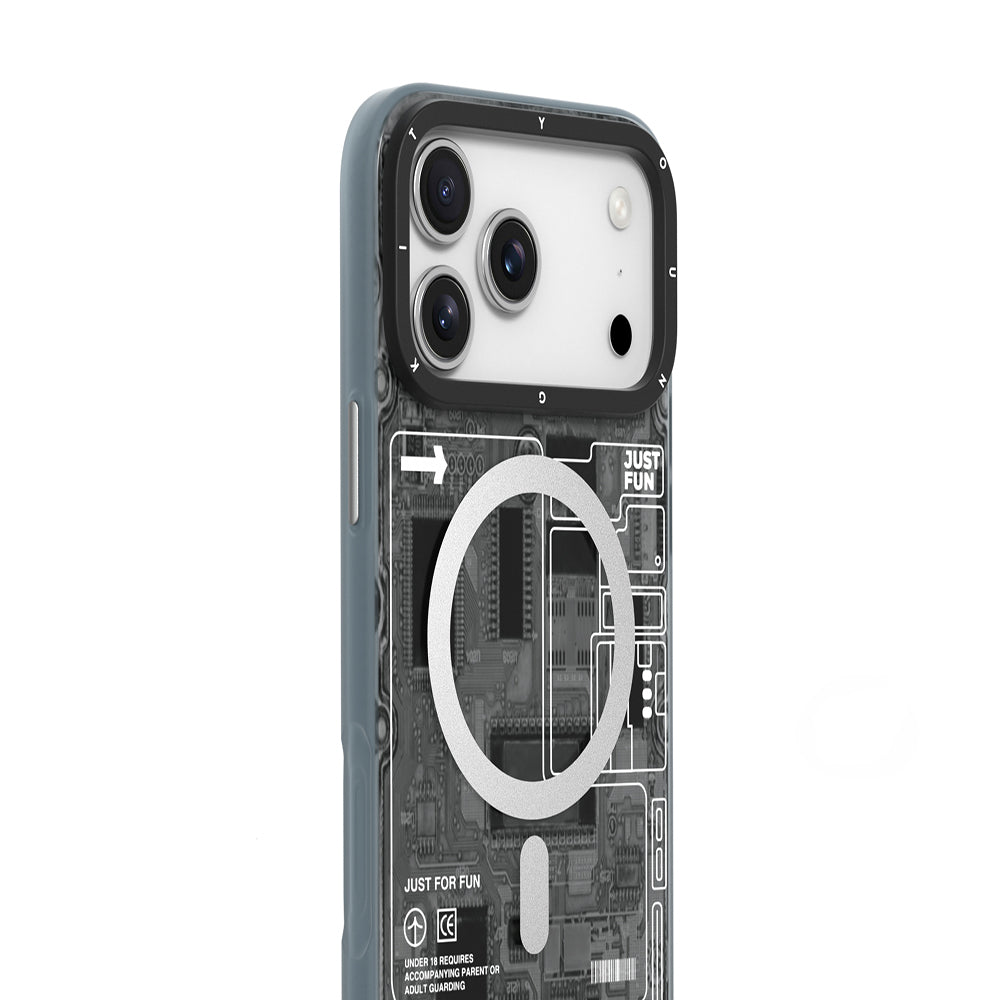 Apple iPhone 17 Pro Max Kılıf M-safe Şarj Özellikli Kamera Denetim Butonlu Youngkit Technology Serisi Kapak Turuncu