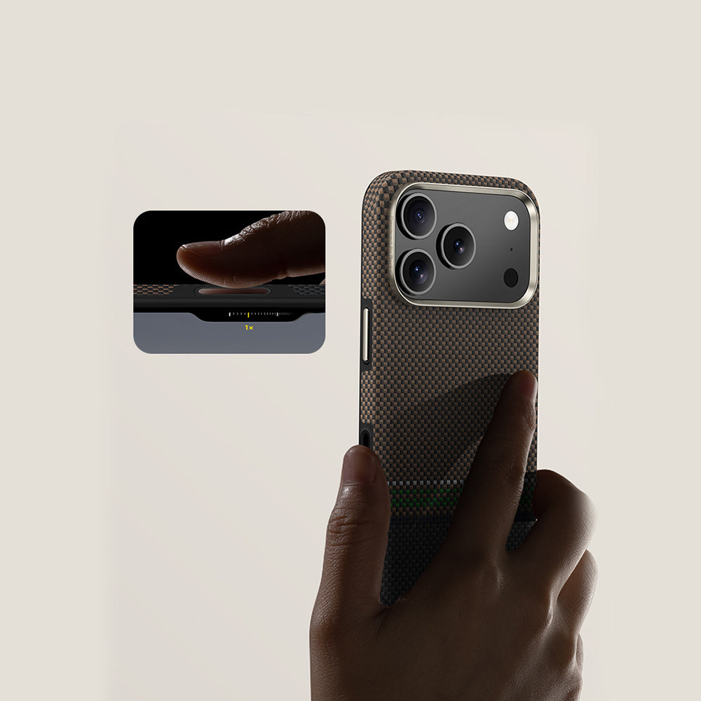 Apple iPhone 17 Pro Max Kılıf M-safe Şarj Özellikli Karbon Fiber Tasarımlı Benks Prestige ArmorPro Kevlar Kapak Gold