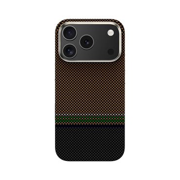 Apple iPhone 17 Pro Max Case M-safe Charging Feature Carbon Fiber Design Benks Prestige ArmorPro Kevlar Cover Gold