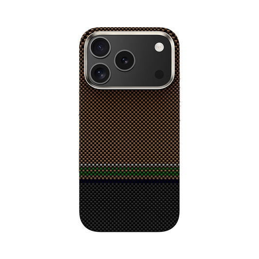 Apple iPhone 17 Pro Max Case M-safe Charging Feature Carbon Fiber Design Benks Prestige ArmorPro Kevlar Cover Gold