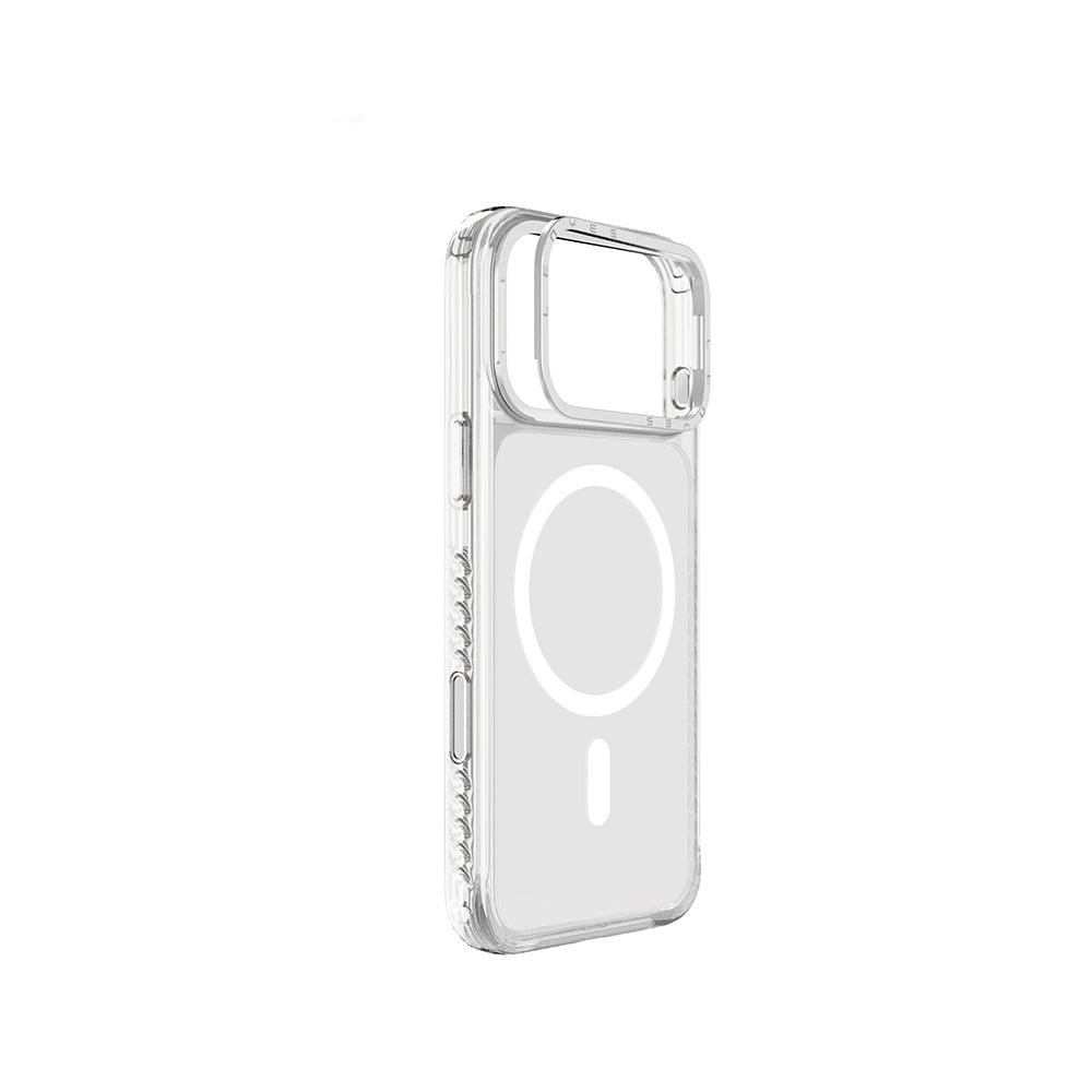 Apple iPhone 17 Pro Max Case with M-safe Charging, Metal Camera Frame, Airbag Design, Lenyes CK221 Hard PC Cover, Transparent