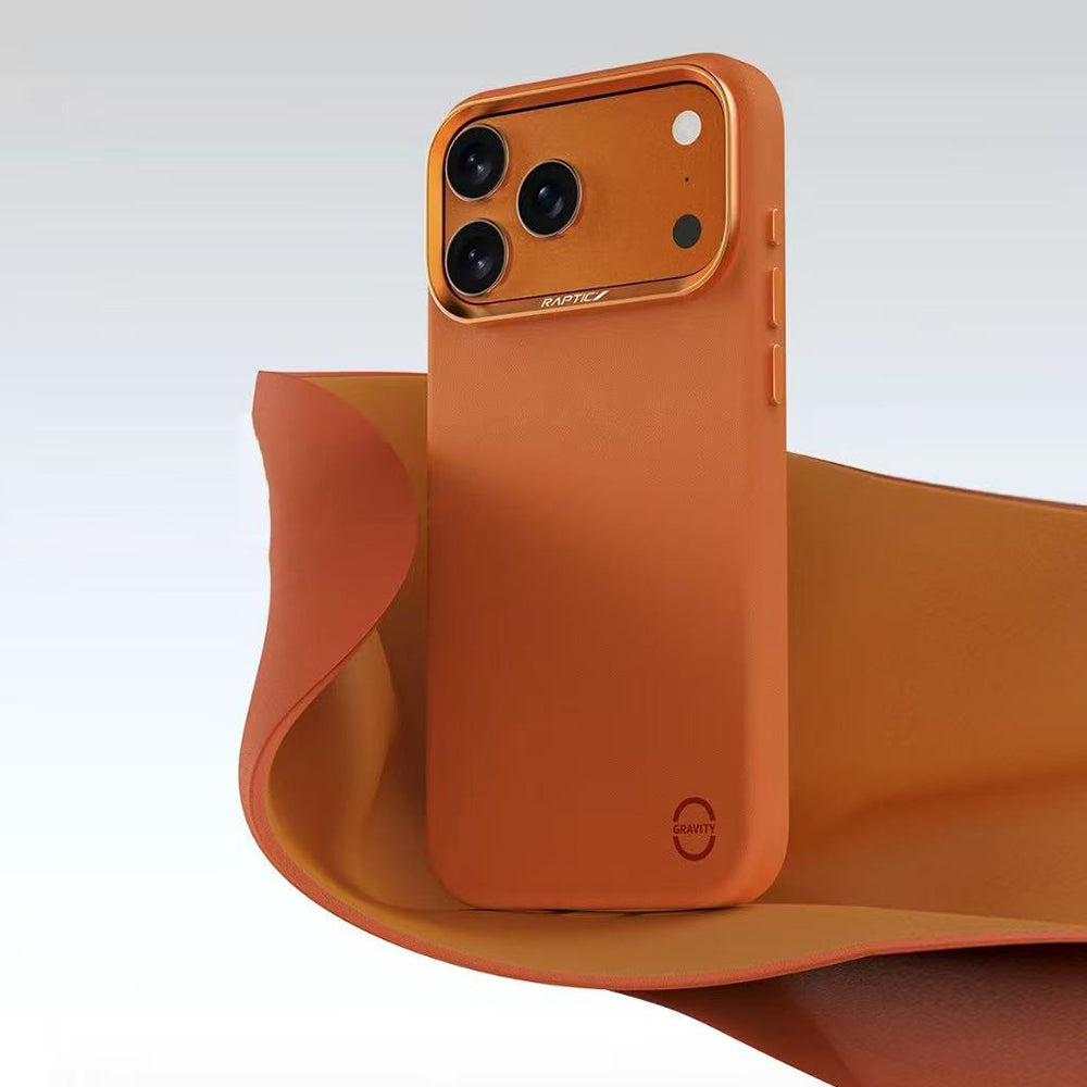 Apple iPhone 17 Pro Max Case M-Safe Charging Polymeric Leather Raptic Urban Nano Cover Orange